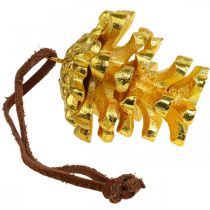 Artikel Fyrrekogle dekoration kogler til ophæng Guld H6cm