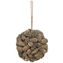 Artikel Keglekugle til ophængning af ellekogler hvidvasket 12 cm