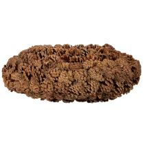 Artikel Rund koglepotte som plantekasse, 38 cm; rund koglepotte, naturbrun, lavet af kogler, 38 cm x 14 cm