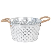 Artikel Zinkskål, dekorativ skål, metal med rebhåndtag, Ø22cm H12cm
