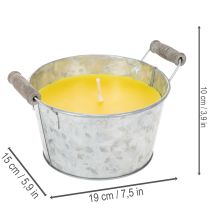 Artikel Citronella udendørslys i spand: Stemningsfuld belysning og insektafvisende middel, 15 cm