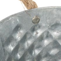 Artikel Oval zinkskål med rebhåndtag, 27 cm x 17,5 cm, H12 cm