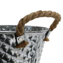 Artikel Zink skål rund med reb håndtag Ø25cm H14cm