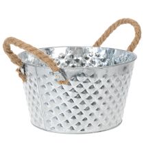 Artikel Rund zinkskål med rebhåndtag Ø25cm H14cm