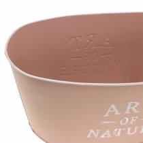 Artikel Blomsterskål oval zink gammelrosa plantekasse 27×18cm H12,5cm