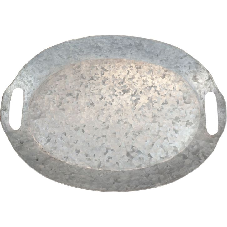Dekorativ bakke oval metalbakke zinkbakke 47×34×3cm