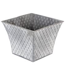 Artikel Zinkpotte med diamantmønster, H15 cm