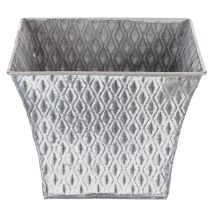 Artikel Zinkpotte med diamantmønster, H15 cm