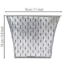 Artikel Zinkpotte med diamantmønster, H15 cm