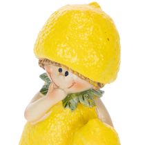Artikel Citronbørnefigurer, sød borddekoration til sommer i vintagestil, stuer og balkon, 9 cm, 3 stk.