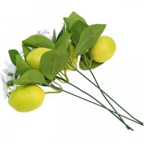 Artikel Deco gren citron og blomster kunstig gren sommerdekoration 26cm 4stk