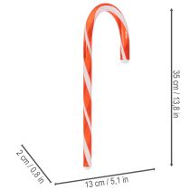 Artikel Kunstig slikkepind rød og hvid dekoration 35 cm 3 stk.