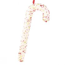 Artikel Candy cane dekoration bøjle hvid glitter farverig H30cm 4stk