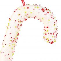 Artikel Candy cane dekoration bøjle hvid glitter farverig H30cm 4stk