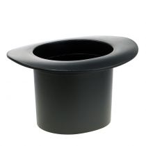 Sort cylinder, plantekasse, nytårsdekoration, plantekasse, troldmandshat H16cm