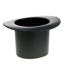 Artikel Sort cylinder, plantekasse, nytårsdekoration, plantekasse, troldmandshat H16cm