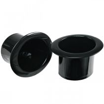 Artikel Dekorativ cylinder, nytårsdekoration, plantningshat, nytårskrukke, sort, H5 cm, L8 cm, 20 stk.