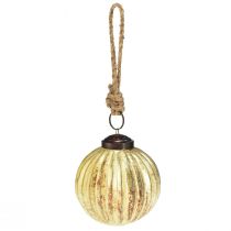Artikel Trækugler guld julekugler glas Ø7cm H7,5cm 6stk