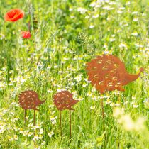 Artikel Sengeprop pindsvin rust metal patina 10x8,5cm 6 stk