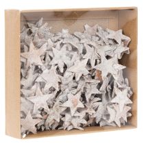 Artikel Birkestjerner mini 2cm - 2,5cm hvidkalkede 150 stk