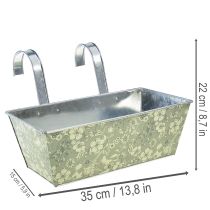 Artikel Blomsterkasse med beslag, balkon, metal, 35x15 cm, H13 cm