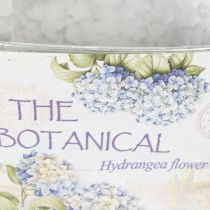 Artikel Blomsterskål med hanke, hortensia-design, metal, 26×13×14,5 cm