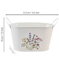 Artikel Metal blomsterskål, plantekasse, cachepot, 27×16×15,5 cm