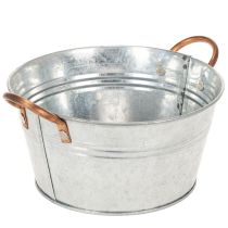 Artikel Rund blomsterskål med hanke, metalskål Ø17,5 cm H9 cm