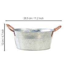 Artikel Rund blomsterskål med hanke, metalskål, Ø21 cm, H9,5 cm