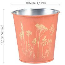 Artikel Urtepotte med blomsterdekoration, abrikosgul, Ø10,5 cm H10,5 cm