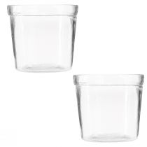 Artikel Urtepotte glas plantekasse gennemsigtig Ø11cm H10,5cm 2stk