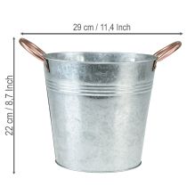 Artikel Metal urtepotte med håndtag, dekorativ spand, Ø21 cm H19,5 cm