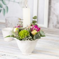 Artikel Urtepotte keramisk plantekrukke blomsterbæger plantepotte hvid Ø15cm