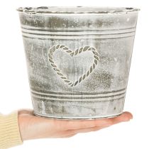 Artikel Shabby Chic urtepotte, metalplante, hjerteformet, Ø17,5 cm, H15,5 cm