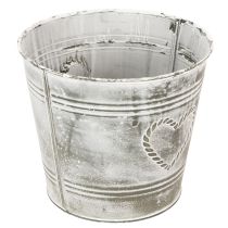 Artikel Shabby Chic metal urtepotte med hjerteformet design, Ø22 cm, H17,5 cm