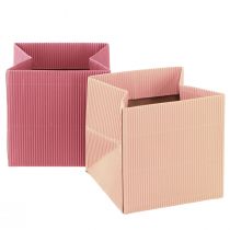 Artikel Blomsterpose papirspose med folie pink laks 10,5cm 6 stk