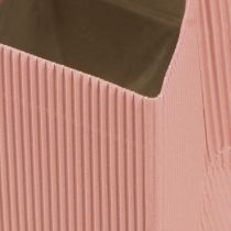 Artikel Blomsterpose papirspose med folie pink laks 10,5cm 6 stk
