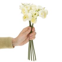 Artikel Kunstig Ranunkelbuket, Langtidsholdbar Blomsterdekoration til Foråret, 32 cm, 5 Stk.