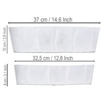 Artikel Oval metalskål i hvid og sølv, 32,5 cm/37 cm, sæt med 2.