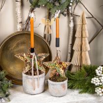 Artikel Juletræspynt, adventspynt, stjernevedhæng gylden B15cm 8 stk