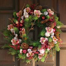 Artikel Elegant buket lyserøde juleroser – 35 cm 6 stk.