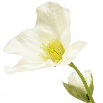Artikel Juleroser kunstige blomster hvid julepynt 37cm 2stk