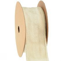 Artikel Dekorativt bånd fløjl bånd dekorativt bånd smykker bånd beige B50mm L8m