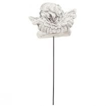 Artikel Dekorativ engel på pind dekorativ gravdekoration grå hvid H6,5cm 3 stk