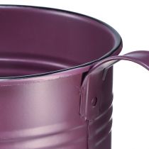 Artikel Dekorativ vandkande lilla metal plantekasse Ø13,5cm H12,5cm