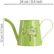 Artikel Dekorativ metalvandkande, mælkebøttedesign, grøn, 12 cm høj, 2 stk., dekorativ vase, shabby chic