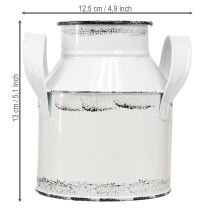 Artikel Dekorativ metalkande med håndtag, hvid og sort, 13 cm høj, 2 stk.