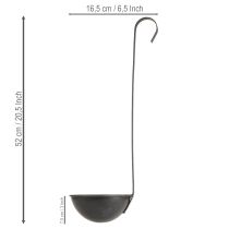 Artikel Dekorativ murskepotte, antracit, hængende, Ø16,5 cm, 2 stk.