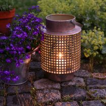 Artikel Dekorativ lanterne lanterne metal med håndtag rose Ø18cm H29cm