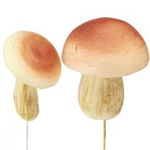 Artikel Pyntesvampe på pinde små og store brune H10/11,5cm 8 stk.